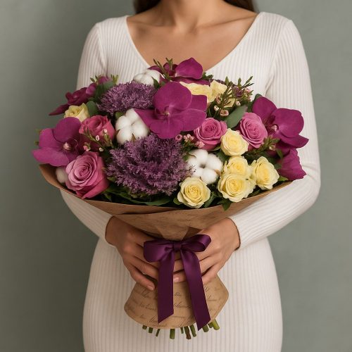 Букет «Очарование фиолетового шика»